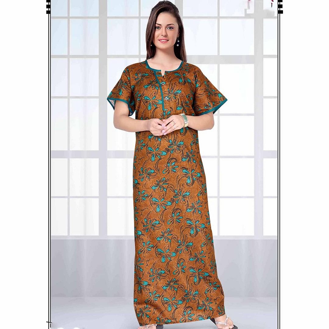 Authenzaa Women Nighty SMWN004 Rust