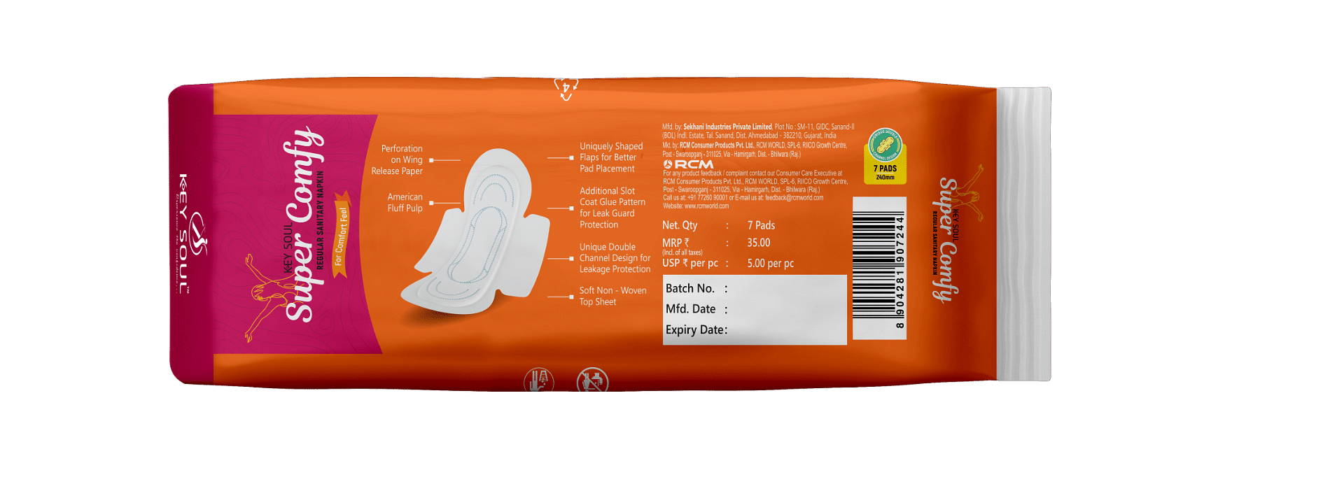 Key soul Super Comfy Regular Sanitary Napkin 