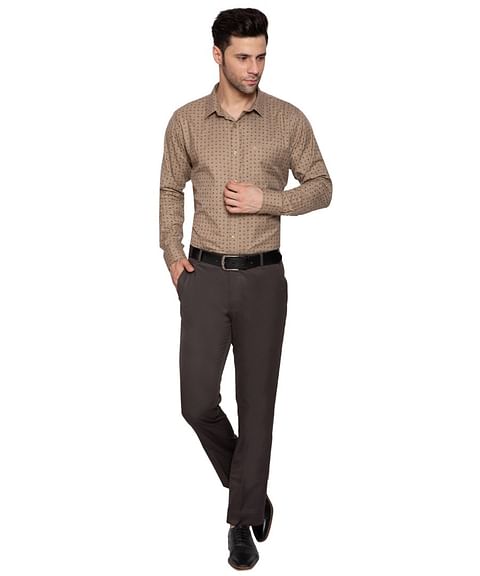 Authenzaa Men Formal Shirt ITFS002 Brown