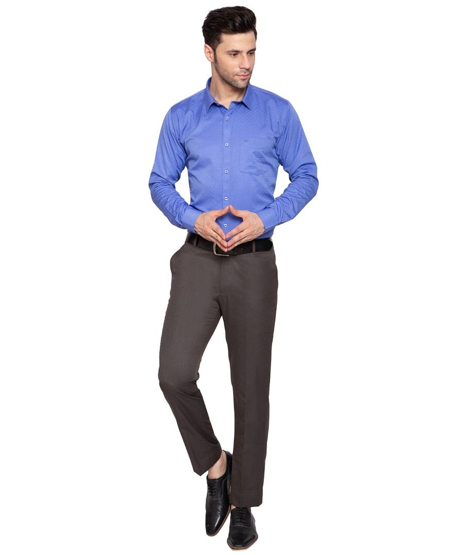Authenzaa Men Formal Shirt  ITFS002 Dark Blue 