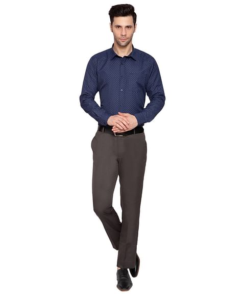 Authenzaa Men Formal Shirt  ITFS002 Navy