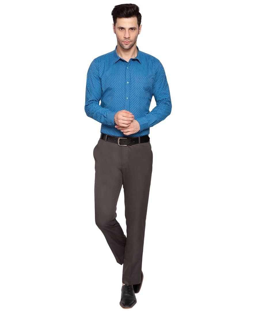 Authenzaa Men Formal Shirt ITFS002 Peacock Green