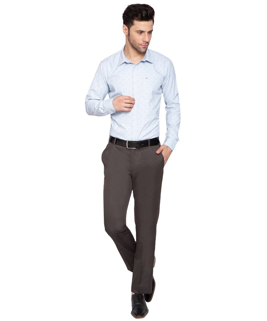 Authenzaa Men Formal Shirt  ITFS003 Steal.Grey