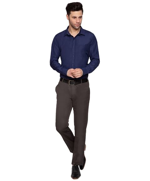 Authenzaa Men Formal Shirt  ITFS003 Navy