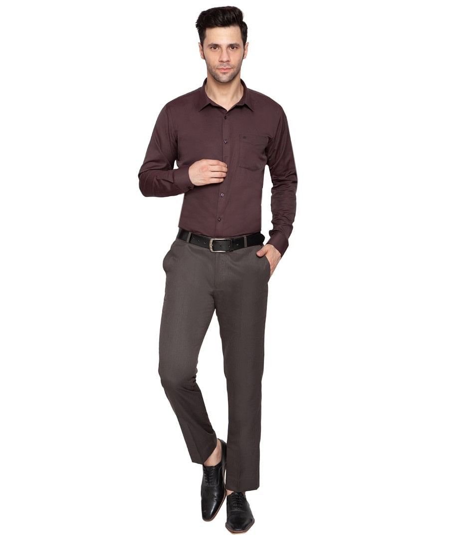 Authenzaa Men Formal Shirt ITFS003 Brown