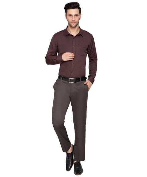 Authenzaa Men Formal Shirt ITFS003 Brown