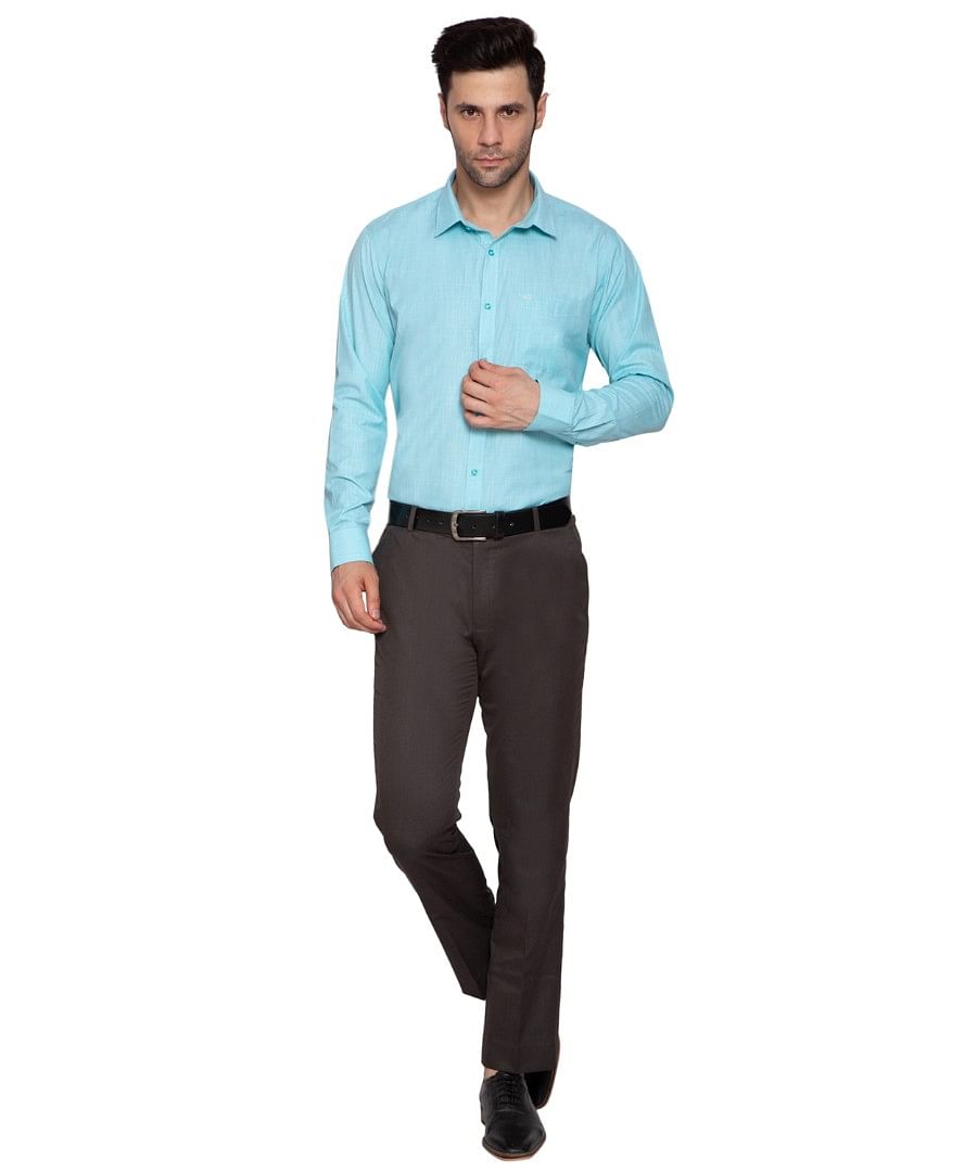 Authenzaa Men Formal Shirt  ITFS005 Aqua