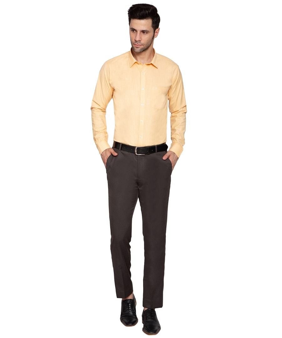 Authenzaa Men Formal Shirt ITFS005 Yellow 