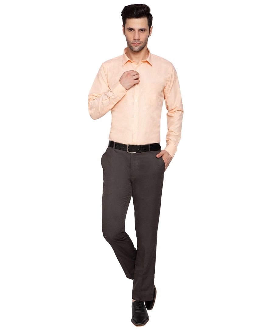 Authenzaa Men  Formal Shirt  ITFS004 Orange