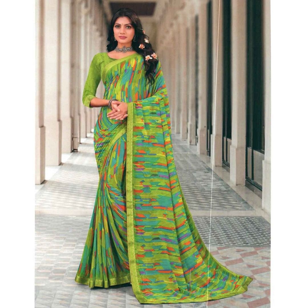 Authenzaa Anchal Saree FR-ETH-0021,Green