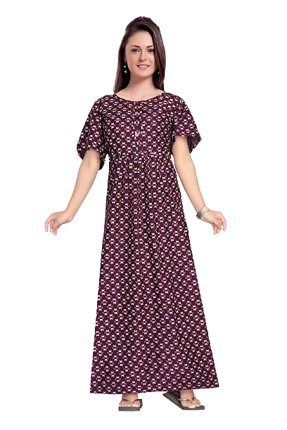 Authenzaa Women Nighty SMWN005 Wine 