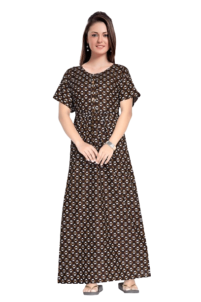 Authenzaa Women Nighty SMWN005 Coffee 