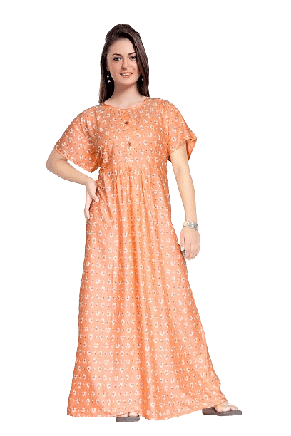 Authenzaa Women Nighty SMWN006 Orange 