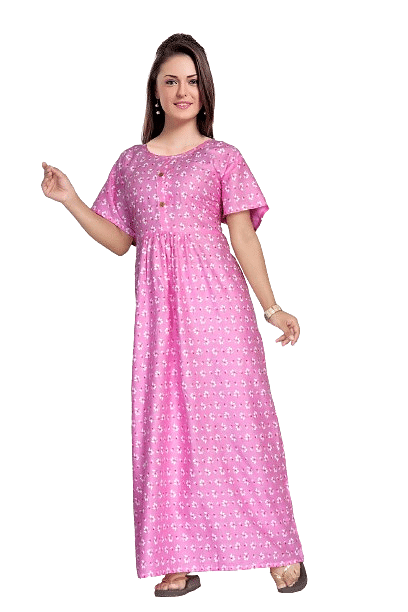 Authenzaa Women Nighty SMWN006 Pink 