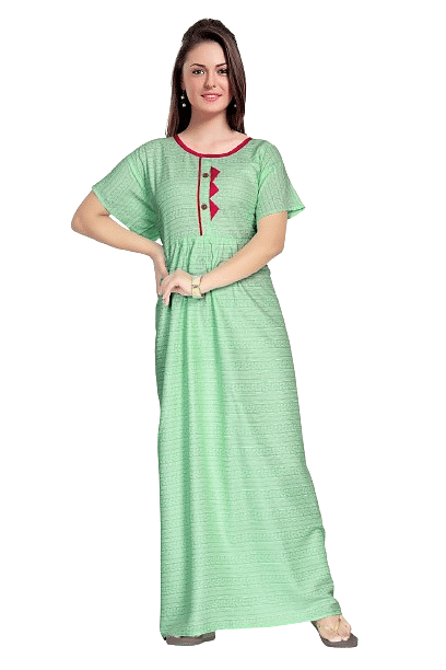 Authenzaa Women Nighty SMWN007 Light Green 