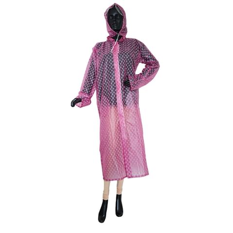 Authenzaa Women Raincoat NAWR001 Dark Pink 