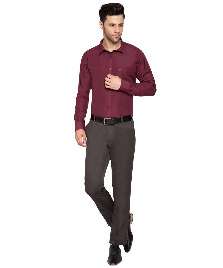 Authenzaa Men  Formal Shirt ITFS004 Maroon