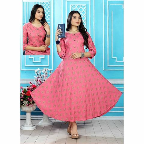 Authenzaa Women Kurti ATKT001 Coral 