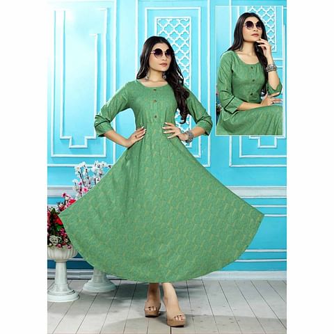 Authenzaa Women Kurti ATKT001 Green 