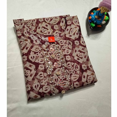 Authenzaa Women Kurti ATKT005 Brown 