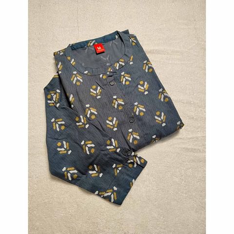 Authenzaa Women Kurti ATKT007 Dark Grey 