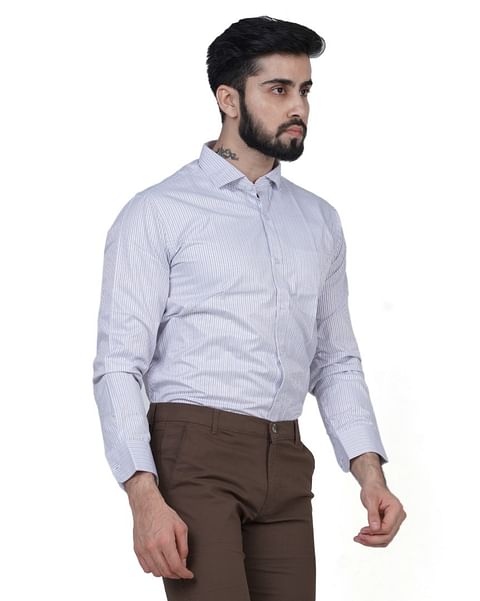 Authenzaa Men Formal Shirt FR-EX0109, Multi