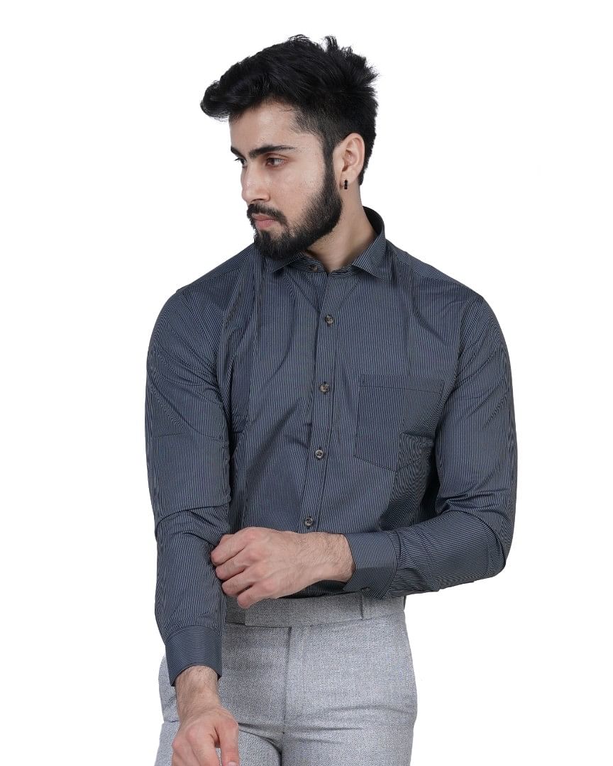Authenzaa Men Formal Shirt FR-EX0112, Multi