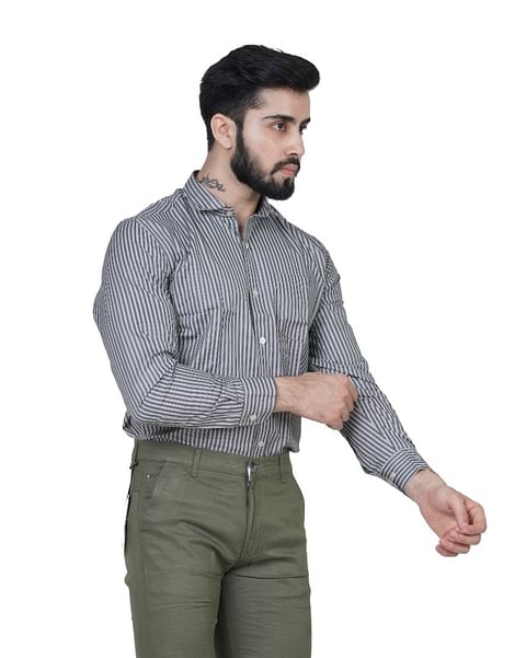 Authenzaa Men Formal Shirt FR-EX0120, Multi 