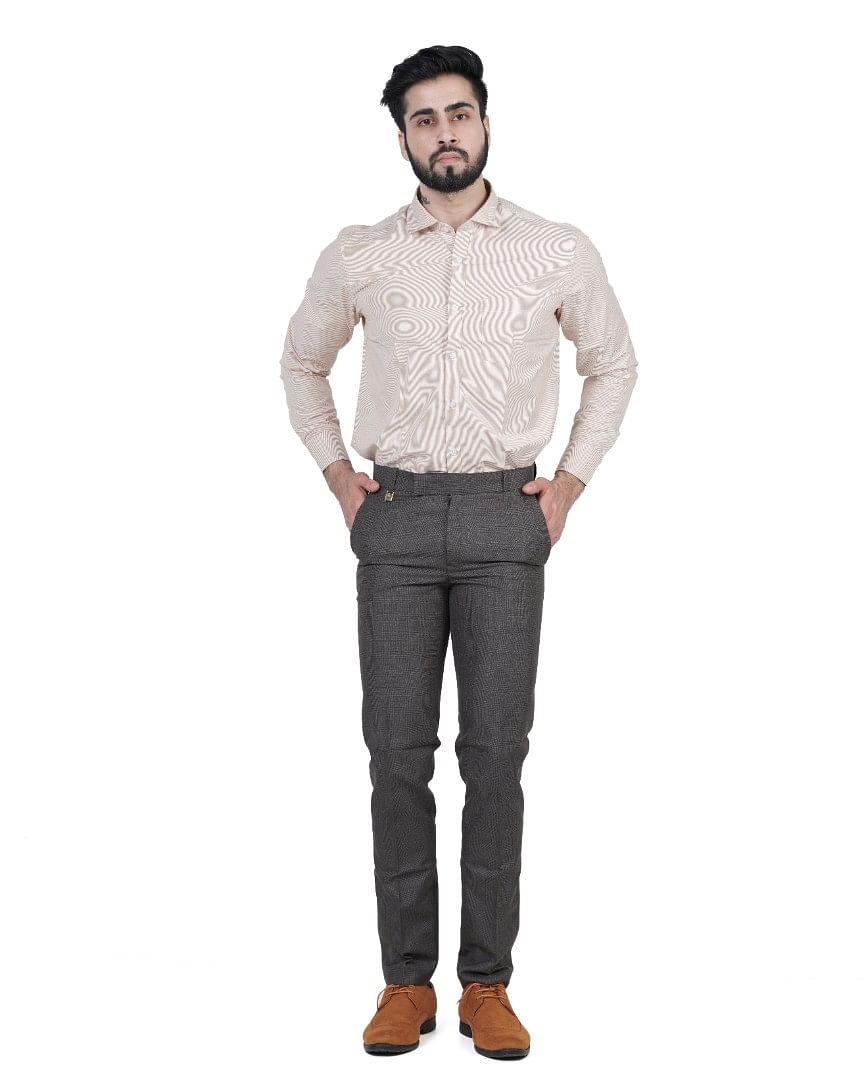 Authenzaa Men Formal Trouser FR-FT0031, Brown