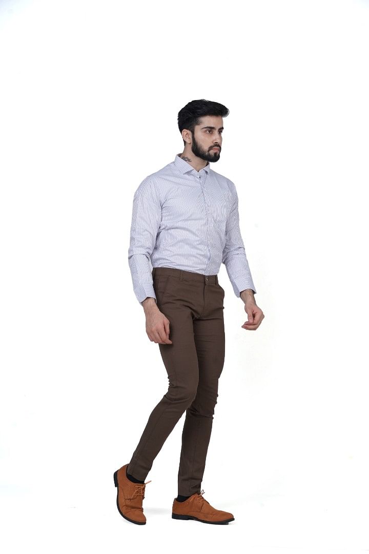 Authenzaa Men Casual Trouser CS-SC0001, Brown