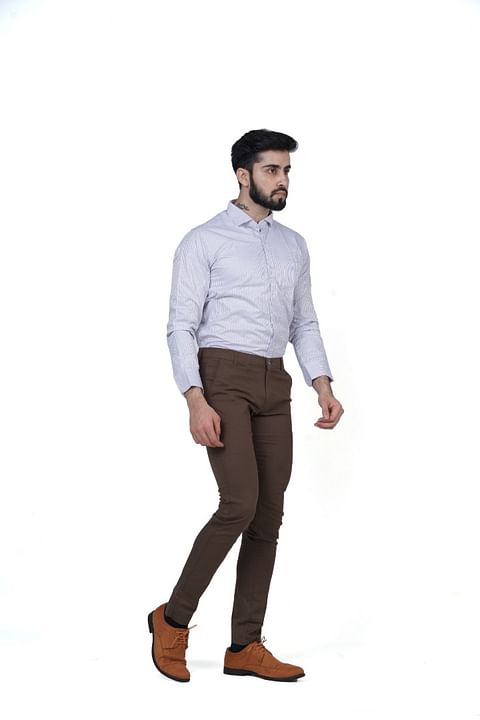 Authenzaa Men Casual Trouser CS-SC0001, Brown