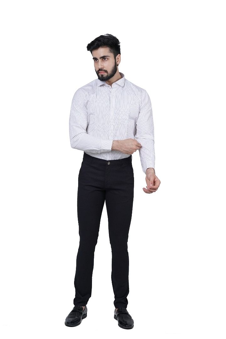 Authenzaa Men Casual Trouser CS-SC0001, Black