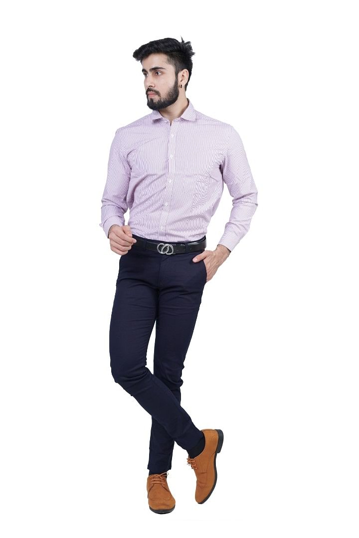 Authenzaa Men Casual Trouser CS-SC0001, Dark Blue