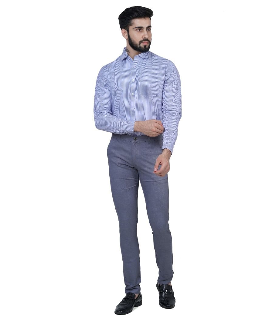 Authenzaa Men Casual Trouser CS-SC0004, Grey