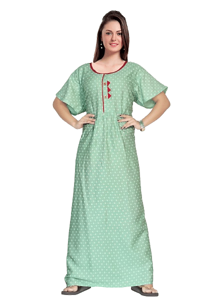 Authenzaa Women Nighty SMWN010 Light Green 