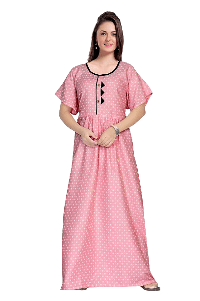 Authenzaa Women Nighty SMWN010 Light Pink 