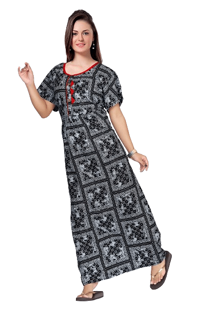 Authenzaa Women Nighty SMWN011 Black 2 