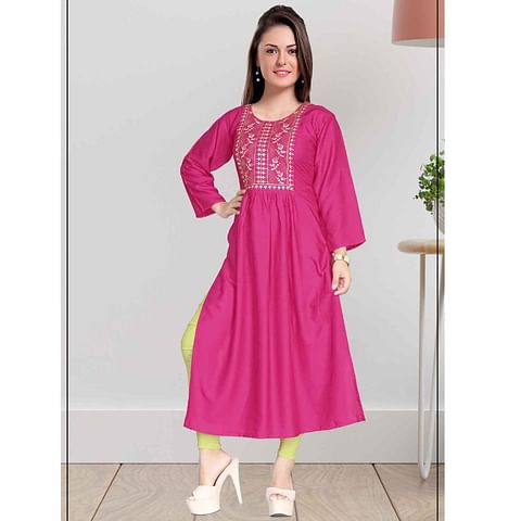 Authenzaa Women Kurti SMCKT001 Pink  