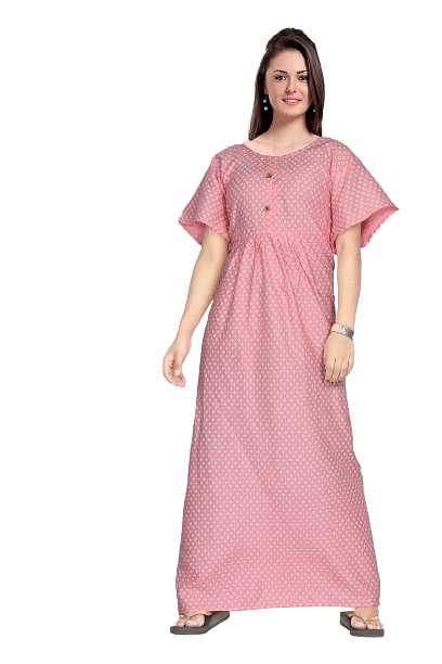 Authenzaa Women Nighty SMWN008 Light Pink 