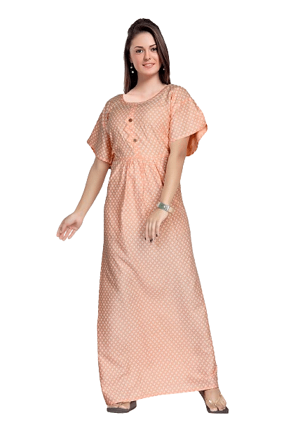 Authenzaa Women Nighty SMWN008 Orange  