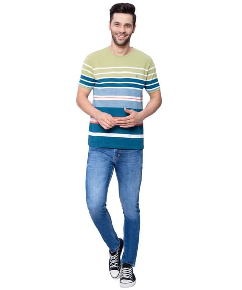 Authenzaa Men Round Neck T-Shirt SFRNT003 Pista 