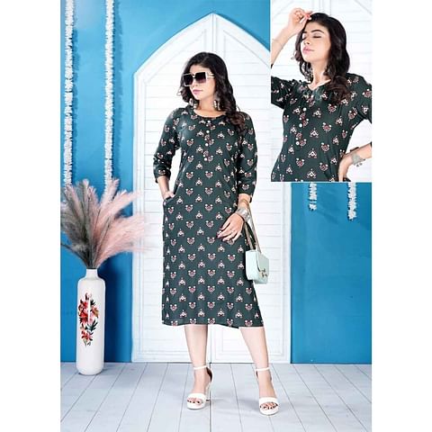Authenzaa Women Kurti ATKT012 Black 