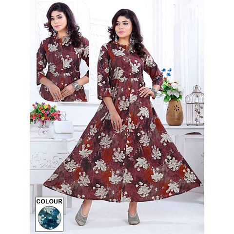 Authenzaa Women Kurti ATKT013 Brown 