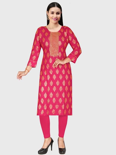 Authenzaa Women Kurti SFAKT002 Dark Orange 