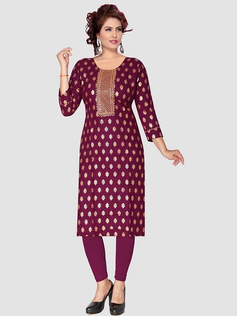 Authenzaa Women Kurti SFAKT002 Purple 