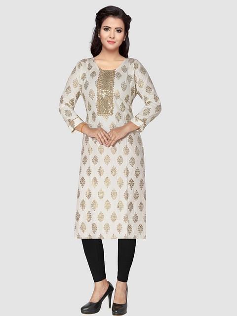 Authenzaa Women Kurti SFAKT002 White 