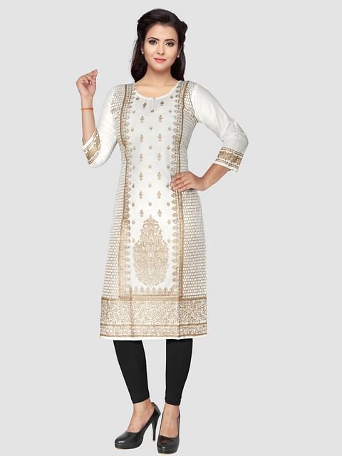 Authenzaa Women Kurti SFAKT003 White 