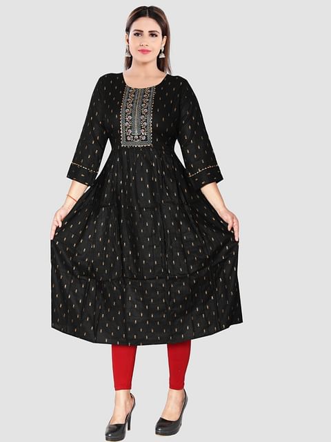 Authenzaa Women Kurti SFAKT004 Black 