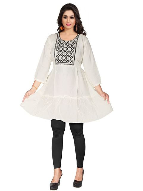 Authenzaa Women Kurti SFAKT005 White 