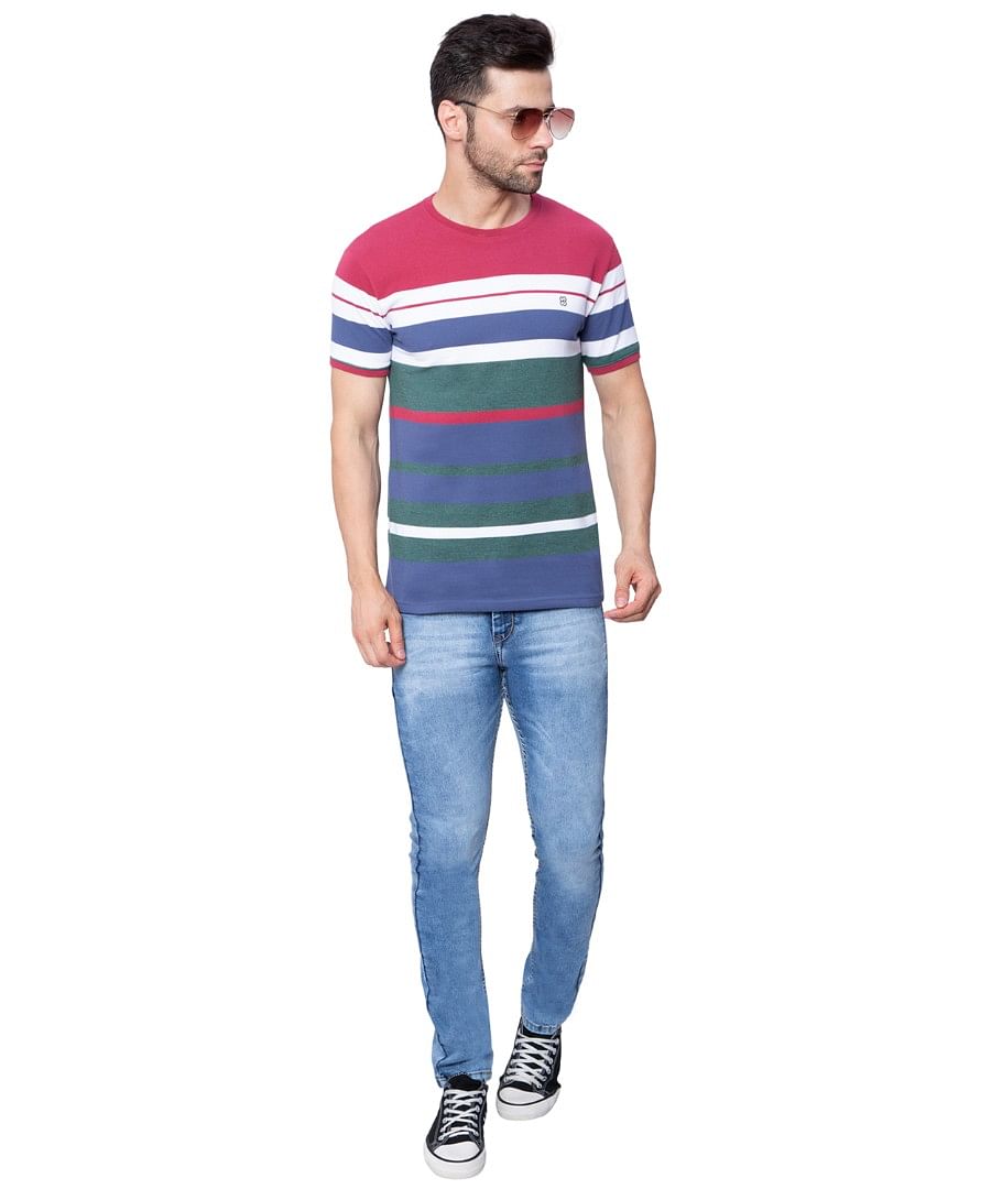 Authenzaa Men Round Neck T-Shirt SFRNT005 Burgundy 
